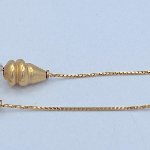 Vintage Anne Klein 36” Long Gold Tone Designer Necklace Sparkling Crystal Beads - Picture 11 of 12